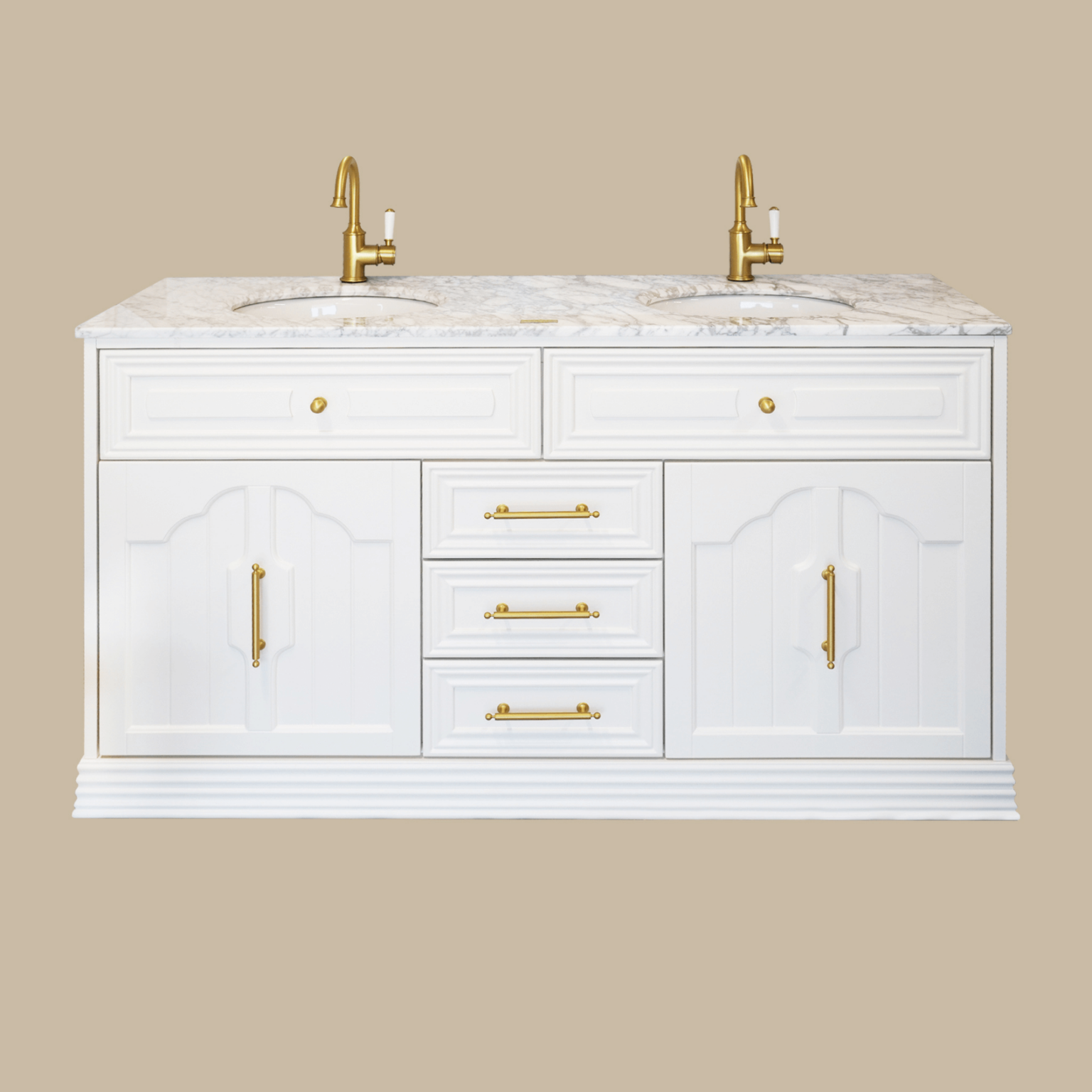 Eleanor Vanity 1500 Double Bowl - Classic White