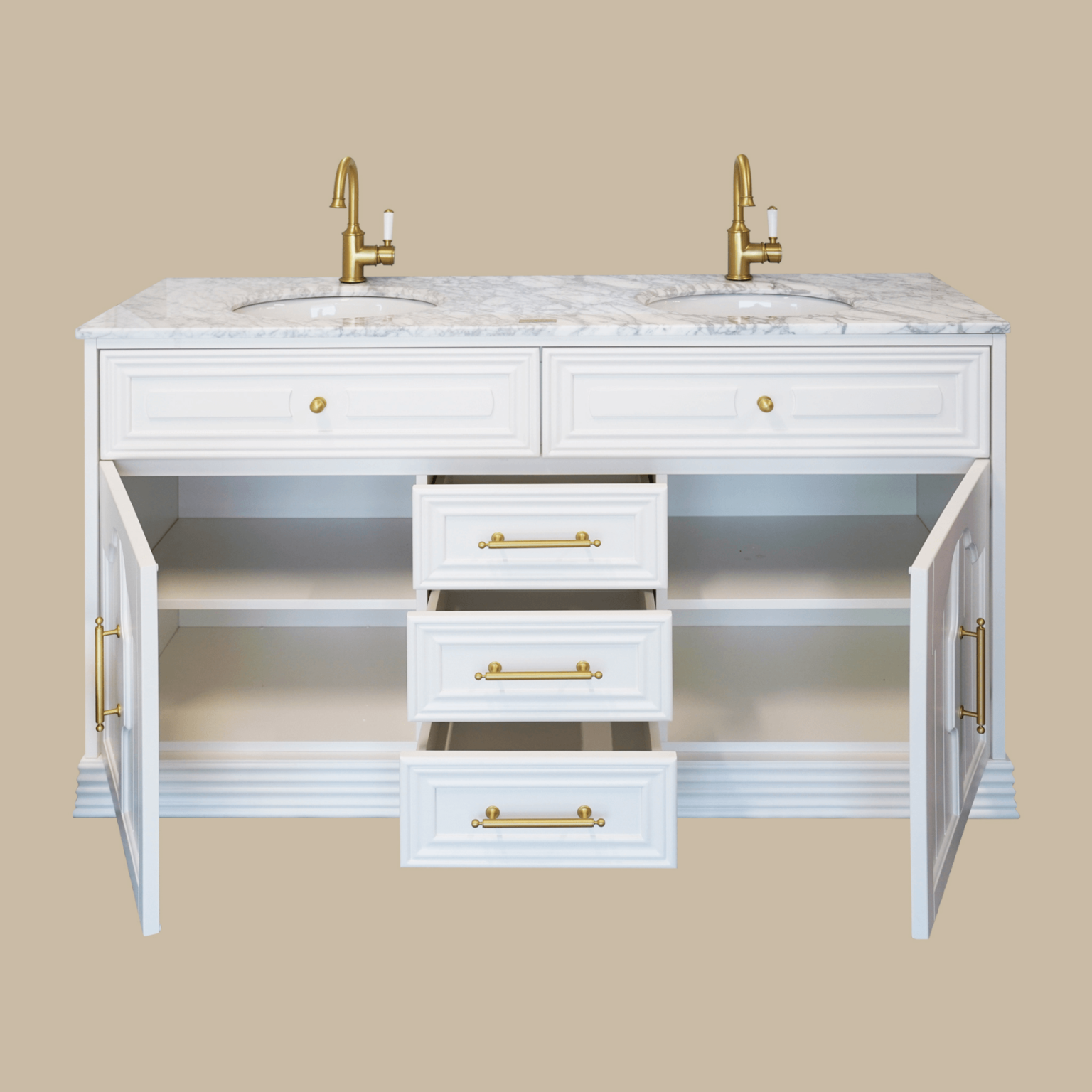 Eleanor Vanity 1500 Double Bowl - Classic White