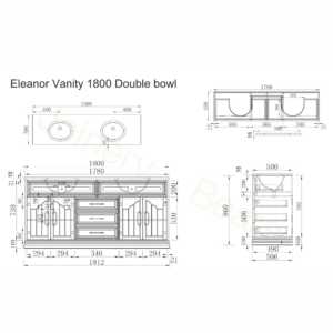 Eleanor Vanity 1800 Single or Double Bowl