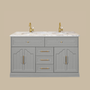 Eleanor Vanity 1500 Double Bowl - Pearl Grey