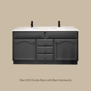 Elise Vanity 1500 Double Bowl - Black