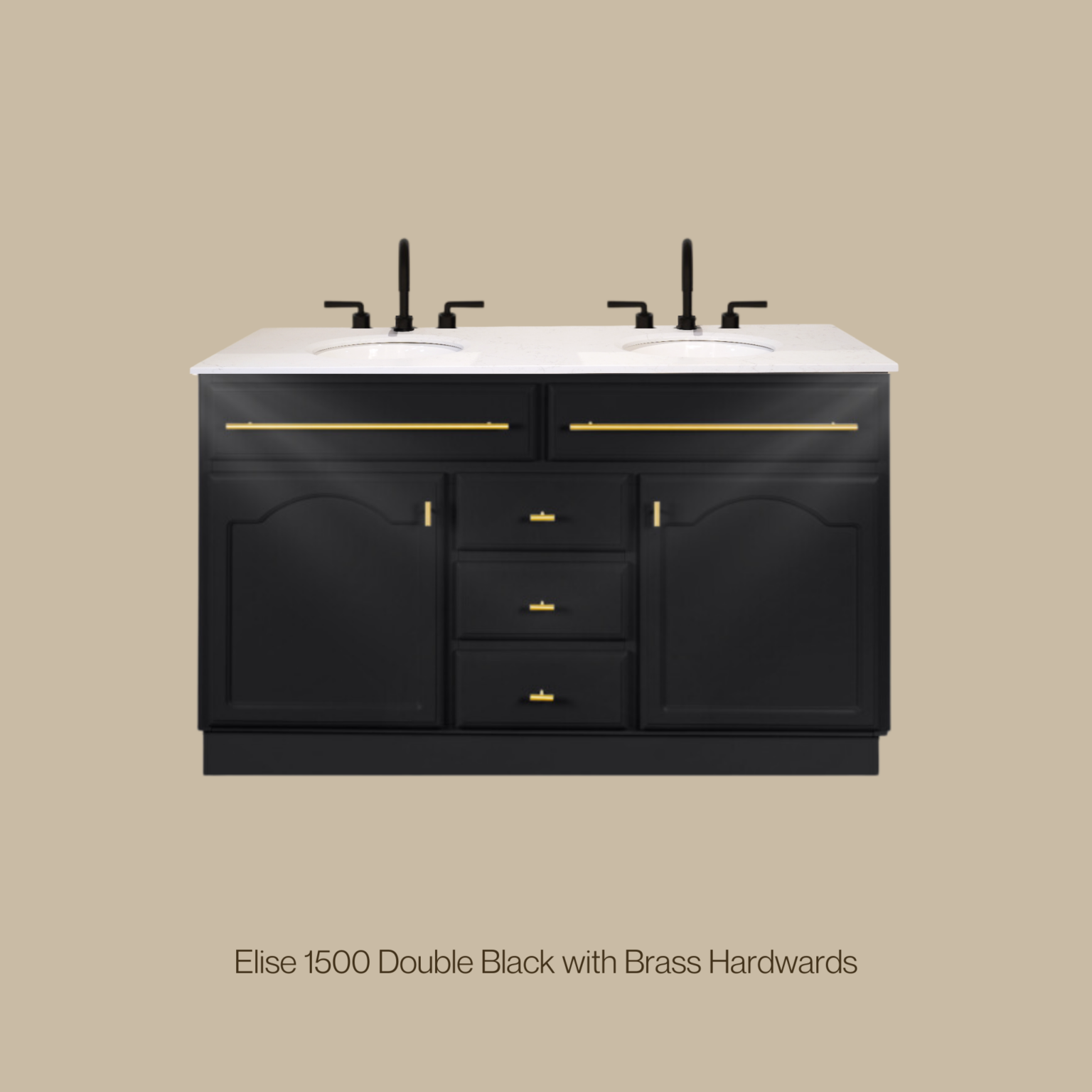 Elise Vanity 1500 Double Bowl - Black