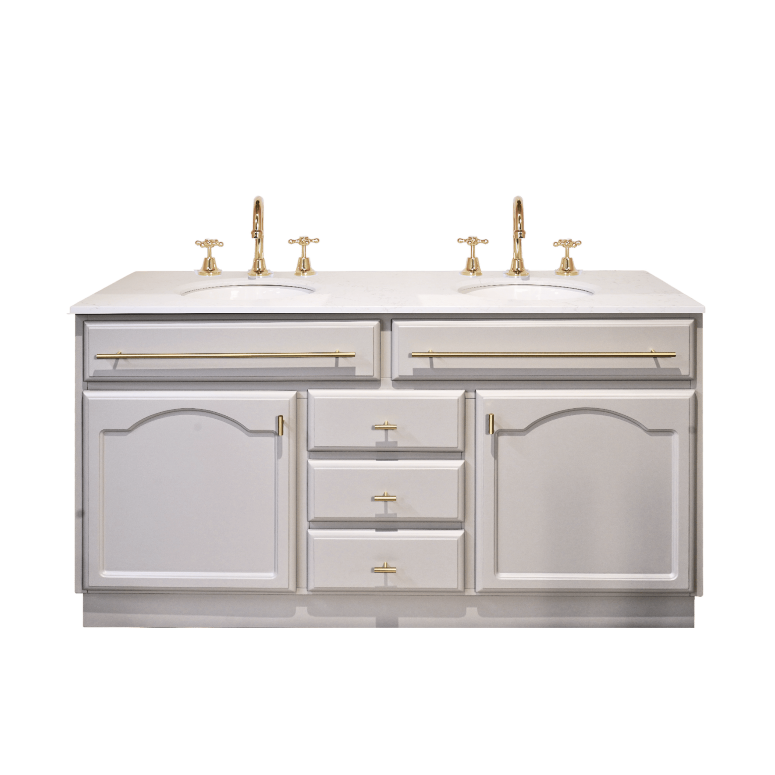 Elise Vanity 1500 Double Bowl - Pearl Grey