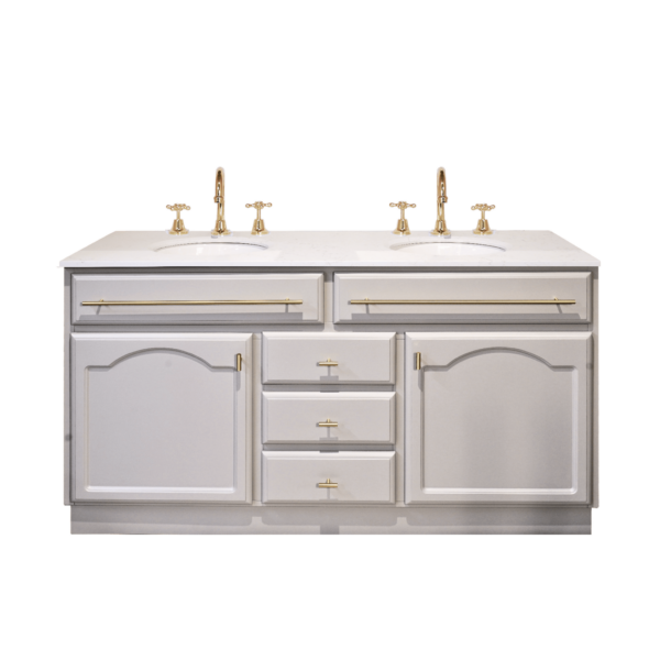 Elise Vanity 1500 Double Bowl - Pearl Grey