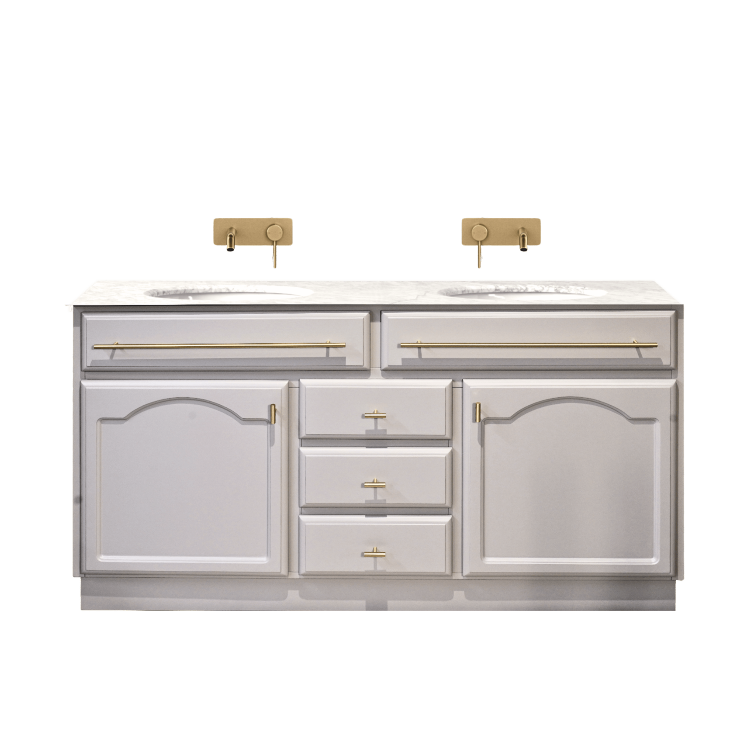 Elise Vanity 1500 Double Bowl - Pearl Grey