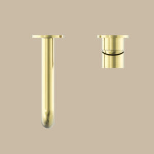 Mecca Wall Basin/Bath Mixer Separate Back Plate 120mm- Brushed Gold