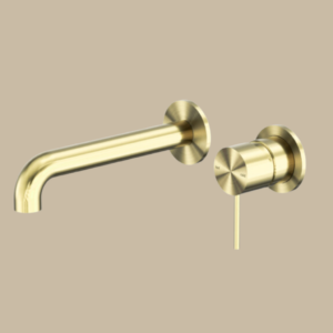 Mecca Wall Basin/Bath Mixer Separate Back Plate 120mm- Brushed Gold