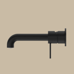 Mecca Wall Basin/Bath Mixer Separate Back Plate 230mm Matte Black