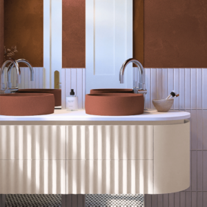 Wave Wall-Mounted Vanity 1500 Double Bowl - Sandy