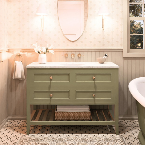 Audrey Vanity Freestanding 1200 Single Bowl - Sagewood