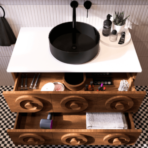 Donovan Wall-Mounted Vanity 900 Single Bowl - Brown Oak