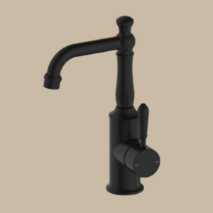 York Basin Mixer With Metal Lever-  Matte Black