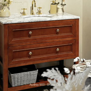 Audrey Vanity Freestanding 900 Single Bowl - Brown Oak 