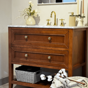 Audrey Vanity Freestanding 900 Single Bowl - Brown Oak 